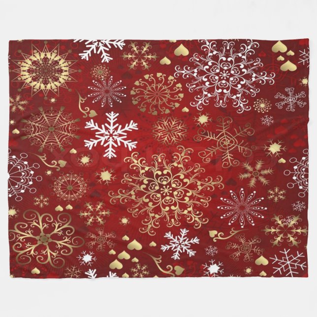 Fleece Blanket/Schneeflocken (Vorderseite (Horizontal))