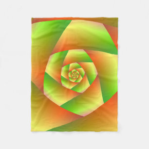 Fleece Blanket Spirale in Gelborange und Grün