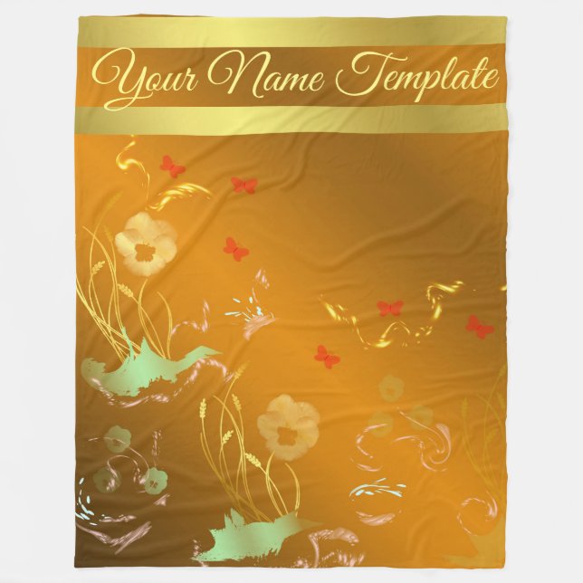 Fleece Blanket, Tempel, Blumenurlaub, elegant, (Vorderseite)