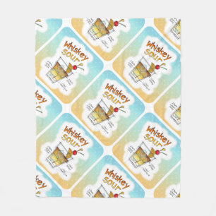 FLEECE BLANKETS - WHISKEY SOUR RECIPE COCKTAIL ART