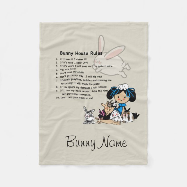 Fleece Bunny Rabbit - HouseRules Personalisiert (Vorderseite)