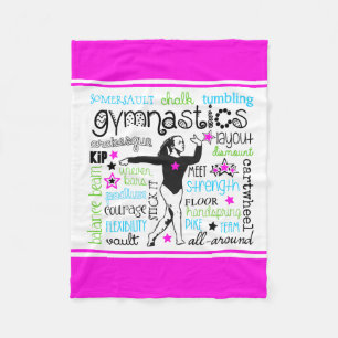 Fleece-Decke der Gymnastik-Typografie-Versions-2 Fleecedecke
