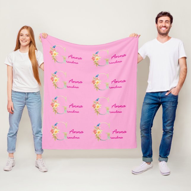 Fleece-Decke für Oma mit Namen Fleecedecke (Beispiel)