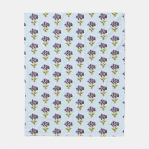Fleece-Decke Lila Veilchen Muster Blassblau Fleecedecke