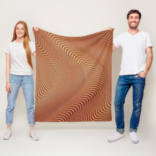 Fleece-Decke mit beigen braunen Wellen Fleecedecke