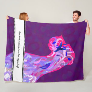 Fleece-Decke mit extravaganter Illustration des Fleecedecke