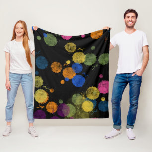 Fleece-Decke mit Farbtropfen Fleecedecke