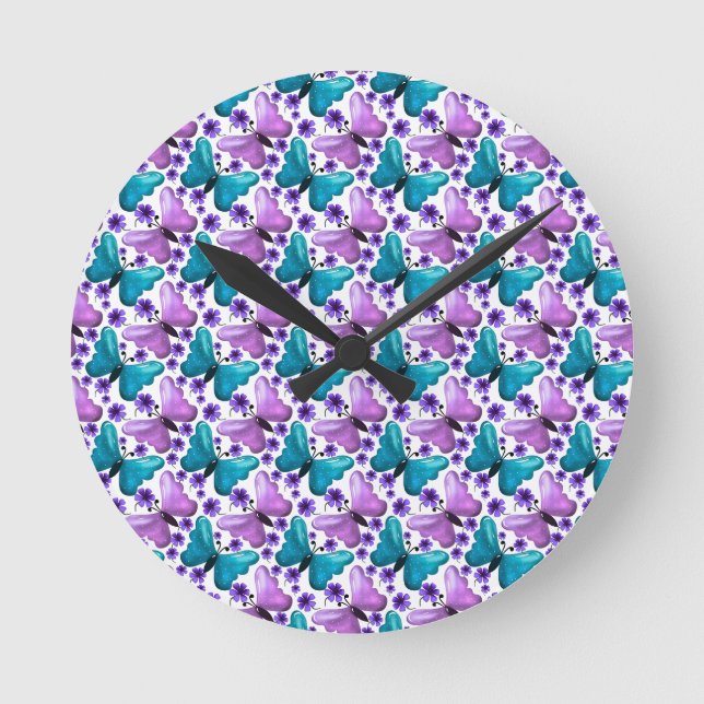Fleece-Decke Runde Wanduhr (Vorderseite)
