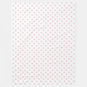 Fleece-Decke/Weiß mit rosa Polka-Punkten Fleecedecke