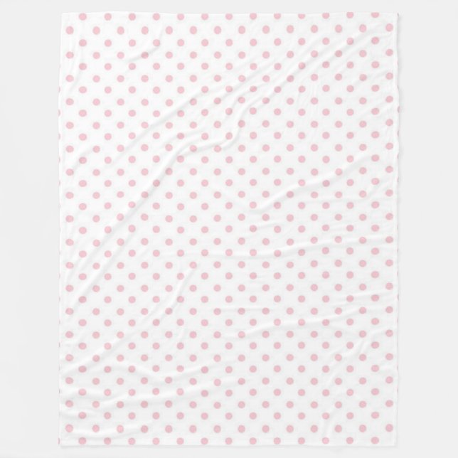 Fleece-Decke/Weiß mit rosa Polka-Punkten Fleecedecke (Vorderseite)
