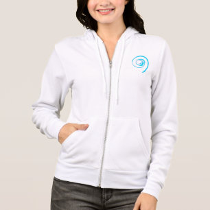 Fleece der Frau mit Zip und Hoodie, Blue Twirl Hoodie