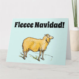 Fleece Feliz Navidad Funny Christmas Sheep Joke Karte