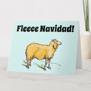 Fleece Feliz Navidad Funny Christmas Sheep Joke Karte