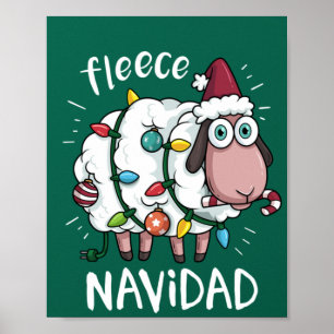 Fleece Feliz Navidad Funny Niedliches Schaf Weihna Poster