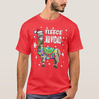 Fleece Feliz Navidad Llama Xmas String Llam T-Shirt