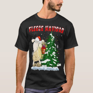 Fleece Feliz Navidad Niedliche Schafe Weihnachten T-Shirt