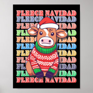 Fleece Feliz Navidad - Niedliche Weihnachtskuh - l Poster