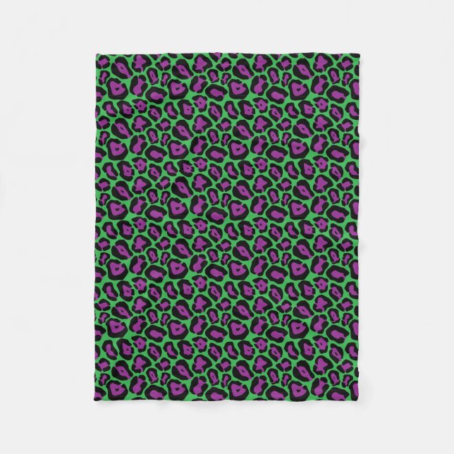 Fleece für grüne und Lila Leoparden (Vorderseite)