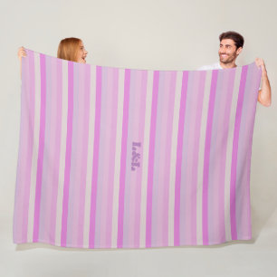 Fleece große Decke mit Streifen aus rosa Palette
