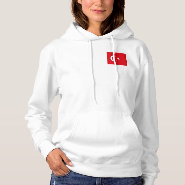 Fleece Jogger mit türkischer Flagge Hoodie (Vorderseite)