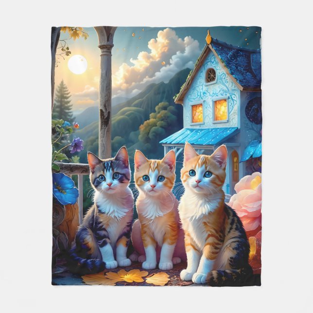 Fleece Kittens to cuddle Cuddle With Blanket (Vorderseite)