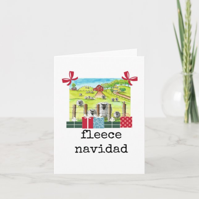 Fleece Navidad, Amusant, Mignonne, Carte de Noël (Devant)