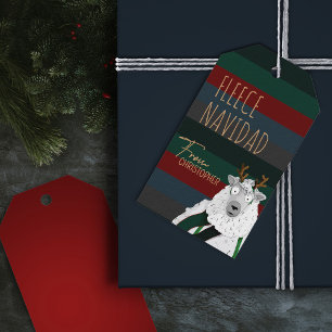 Fleece Navidad Chic Lustiger Weihnachts- Streifen- Geschenkanhänger