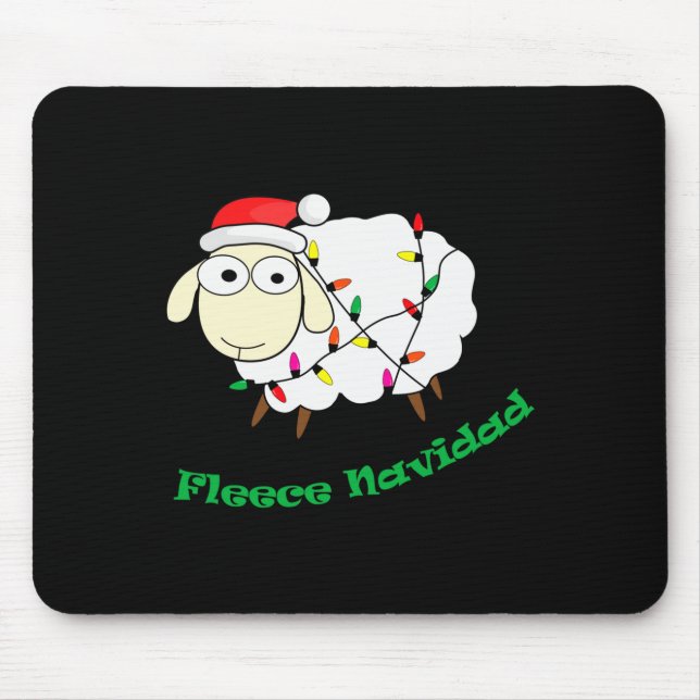 Fleece Navidad - Christmas Sheep Long Sleeve  Mousepad (Vorne)