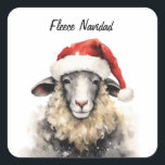 Fleece Navidad Christmas Sheep Sticker<br><div class="desc">Dress up deine Geschenke,  Umschläge oder alles andere,  was du dir vorstellen kannst,  mit diesem lustigen Schaf,  der als Weihnachtsmann verkleidet ist und versucht jedem eine "Fleece Navidad" zu wünschen.</div>