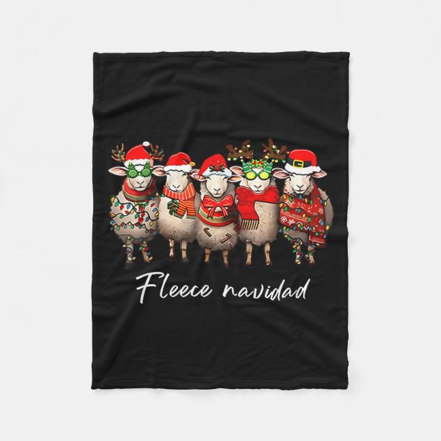 Fleece Navidad Christmas Spanish Sheep Santa Sheep (Vorderseite)