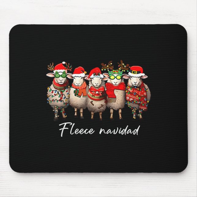 Fleece Navidad Christmas Spanish Sheep Santa Sheep Mousepad (Vorne)