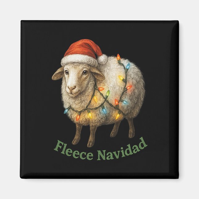 Fleece Navidad Funny Christmas Sheep mit Urlaub Magnet (Vorne)