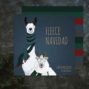 „Fleece Navidad“ Lustiger Schicker Eleganter Wortw Feiertagskarte