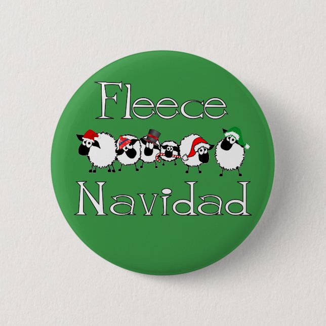 Fleece Navidad lustiger Weihnachtsknopf Button (Vorderseite)