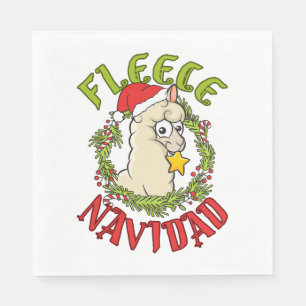 Fleece Navidad Lustiges Alpaka Weihnachten Serviette