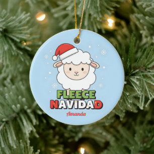 Fleece Navidad Lustiges Weihnachtsbaumanhänger-Ges Keramik Ornament