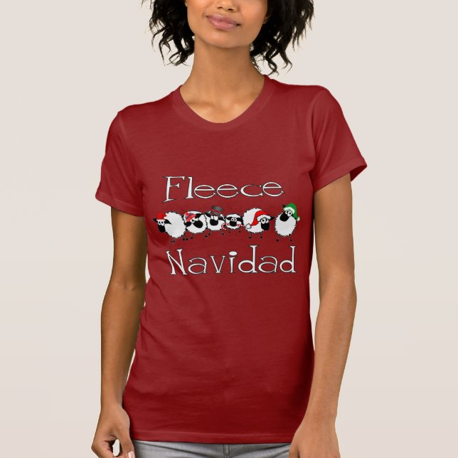 Fleece Navidad lustiges Weihnachtskleid T-Shirt (Vorderseite)