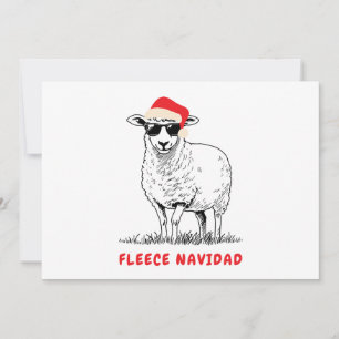 Fleece Navidad Schaf mit Sonnenbrille Feiertagskarte