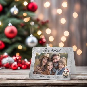 Fleece Navidad Sheep Foto Folgekarte Ferienkarte Feiertagskarte
