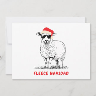 Fleece Navidad Sheep in Sonnenbrille Feiertagskarte