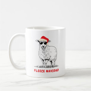 Fleece Navidad Sheep in Sonnenbrille Kaffeetasse