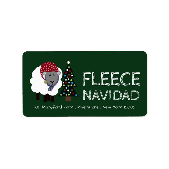 Fleece Navidad, spanischer Stil Weihnachten Adressaufkleber (Vorne)