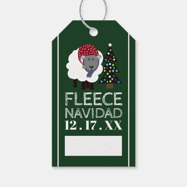 Fleece Navidad, spanischer Stil Weihnachten Geschenkanhänger (Vorderseite)