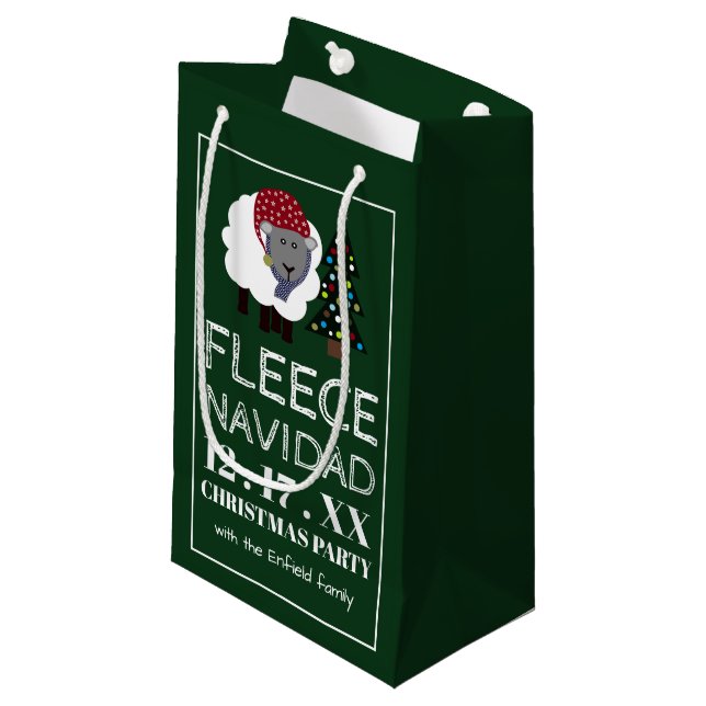 Fleece Navidad, spanischer Stil Weihnachten Kleine Geschenktüte (Vorderseite Schrägansicht)
