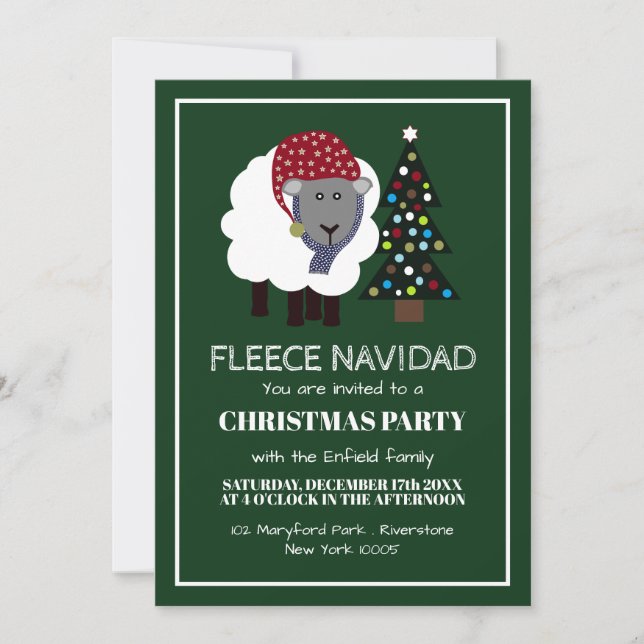 Fleece Navidad, Weihnachts-Einladung im spanischen Ankündigung (Vorderseite)