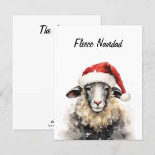 Fleece Navidad Weihnachts-Flachkarte Feiertagskarte