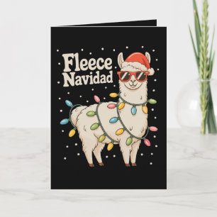Fleece Navidad Weihnachts-Lama Xmas Lichter Karte