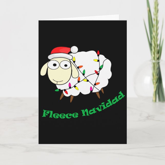 Fleece Navidad - Weihnachtsschaf Langarm  Karte (Vorderseite)