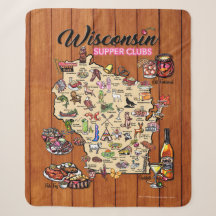 Fleece Sherpa Throw - Wisconsin Supper Club Karte