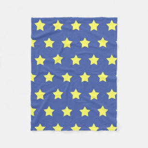 Fleece throw - Kinder - Gelbe Sterne auf blau